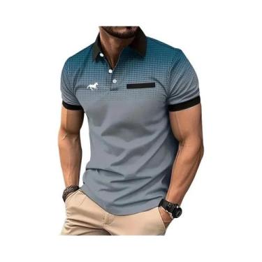 Imagem de Camisa Polo Masculina Slim Fit De Verão, Manga Curta, 100% Poliéster, 