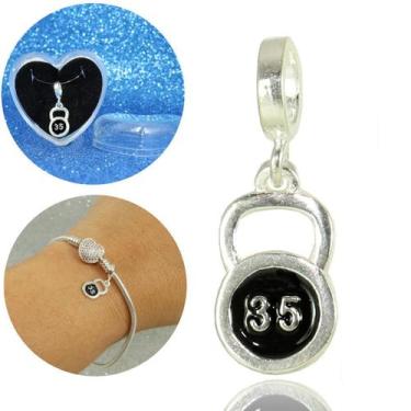 Imagem de Berloque Charms Peso Kettlebell 35 Academenia Cross Prata, 2, Prata