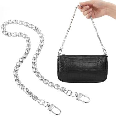Imagem de Hinly Amuletos de corrente de bolsa de 45,7 cm prata vintage berloques alça corrente acessórios de substituição para mulheres carteira de ombro transversal bolsas de mão decoração