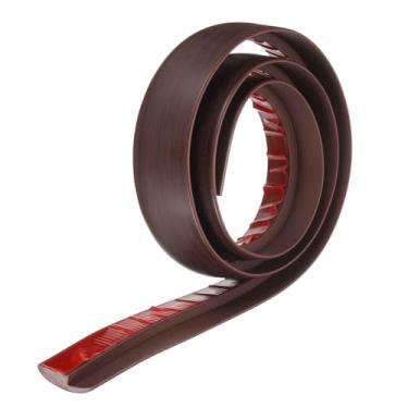 Imagem de HARFINGTON Faixa de transição de piso 3,5 cm 1 m autoadesiva PVC tapete para azulejo acabamento de borda de transição tira de cobertura para pisos irregulares altura 5 mm, grão de madeira vermelha