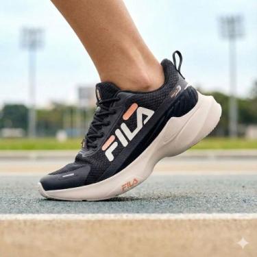 Imagem de Tênis Feminino Fila Progress Lite Preto/Bege Claro, Preto, 40