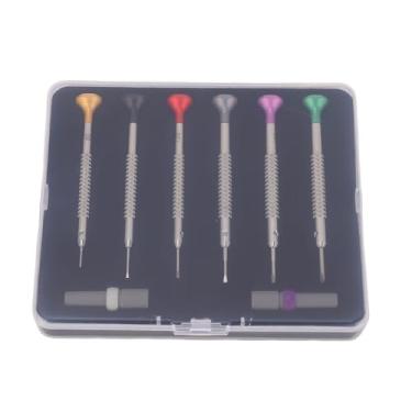 Imagem de Conjunto de chave de fenda de relógio, mini kit de ferramentas de reparo profissional de 6 peças, micro chaves de fenda de aço inoxidável e liga S2 para reparo de óculos de joias de relógio