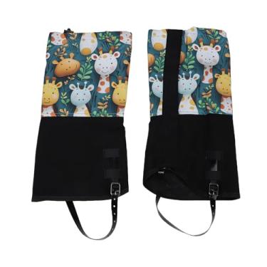 Imagem de Jectse Polainas de Neve Infantis, Capas de Pernas Oxford à Prova de Chuva para Meninos e Adolescentes Com Parte Superior Elástica Ajustável e Sola Antiderrapante Em TPU, para (Juventude girafa)
