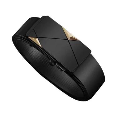 Imagem de Cinto Masculino De Couro PU Com Fivela Automática, Acessório De Cintur