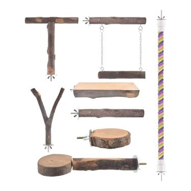Imagem de Poleiro para Papagaios, 8 Ramos Antiderrapantes para Exercício, Poleiro para Gaiola de Pássaros, Para Periquitos, Conures, Agapornis e Canários para Exercício, Treino, Mastigação e