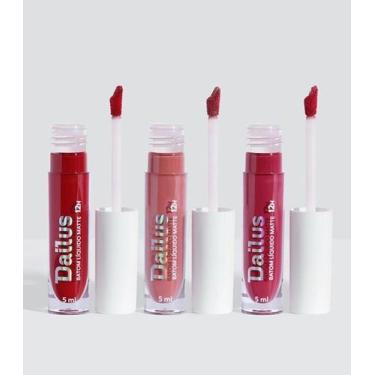 Imagem de Kit 3 Batom Líquido Dailus 12H - Nude, Fúcsia e Rubi Novas Cores