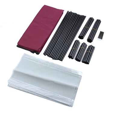 Imagem de HHHJQFAAT Armário de armazenamento DIY de tecido de lona de 10 camadas com capa à prova de poeira vermelha