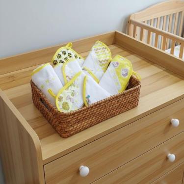 Imagem de Fraldinhas de Boca Bebê com Porta Chupetas kit com 5 Unidades 100% Alg