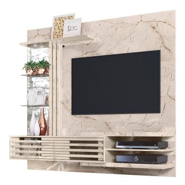 Imagem de Painel Suspenso Tv 55 Pol 182 Cm Frizz Supreme Calacata Off White Madetec Calacata Off White