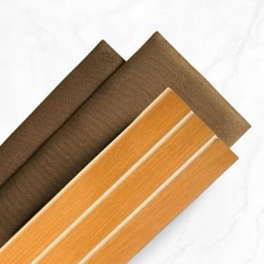 Imagem de Kit Cabeceira Modular Estofada com Painel Ripado em MDF para Cama Box Casal Queen King (11,Marrom e Freijó)