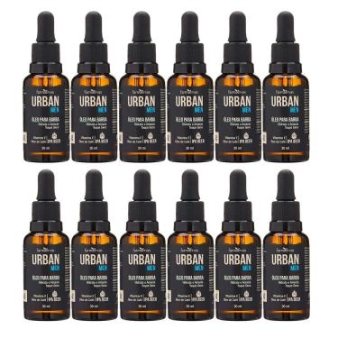 Imagem de Kit 12 óleo Para Barba Hidratante Amaciar Os Pelos Toque Seco Ipa Beer 30ml Urban Men