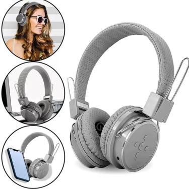 Imagem de Fone Ouvido B05 Headphone Radio Fm  Bluetooth Sem Fio Cinza