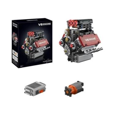 Imagem de Blocos De Montar Elétricos Para Meninos Adultos Com Motor V8, Peças De