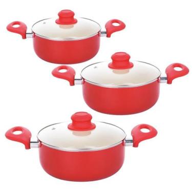 Imagem de Kit 3 Caçarola Revestimento Cerâmico Rubi 1.8Mm 20/22/24Cm - Class Hom