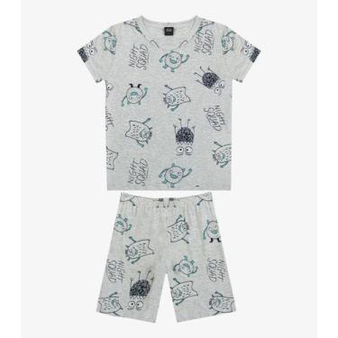 Imagem de Pijama Infantil Camiseta e Bermuda Select Cinza, 6, Cinza
