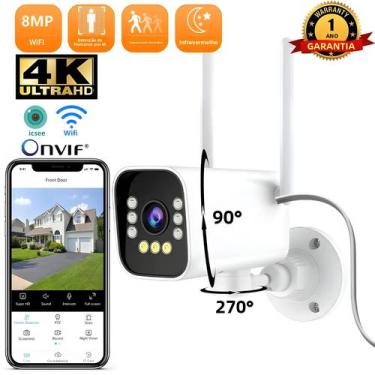 Imagem de Câmera IP Externa PTZ Wifi À Prova d'Água 8MP Com Rastreamento Automát