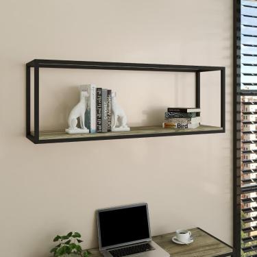 Imagem de Nicho Aéreo Dynamica 120x30x42cm C-01 Prateleira Carvalho - Est.preta Carvalho - Est.preta