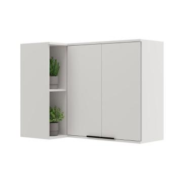 Imagem de Armário De Cozinha Modulado Alpha 2505 Canto Reto C- 2 Portas 94cm Branco - Carraro