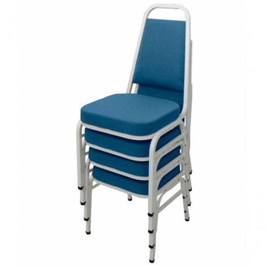 Imagem de Kit Com 4 Cadeiras Empilháveis Linha Hotel Plus Azul.