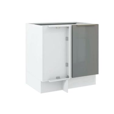 Imagem de Balcão de Canto Madesa Lux 1 Porta Branco Cinza