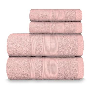 Imagem de Jogo De Toalha Banhão Master 100% Algodão 4 Peças Gramatura 550 Rosa Cravo
