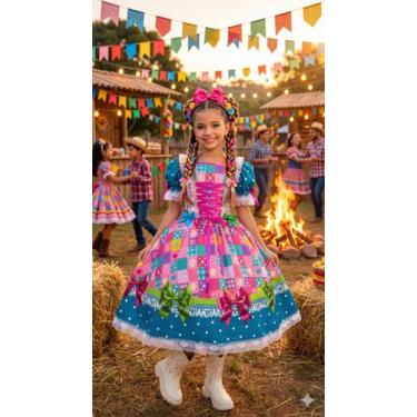 Imagem de Vestido Marie Junino Luxo Quermesse Luz Do Interior Pink, 4