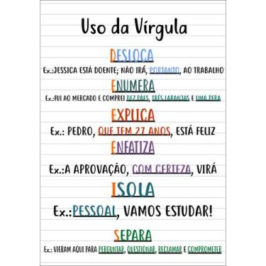 Imagem de Banner Educativo O Uso da Vírgula 85x60cm - Fabrika de Festa