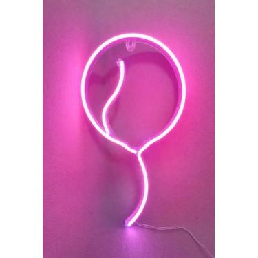 Imagem de Luminária Neon LED Bexiga Rosa para Festa de Aniversário e Decoração -