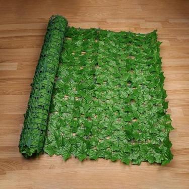 Imagem de Painéis De Cerca Artificial Folha Verde 1M/3M Tela Falsa Para Decoraçã