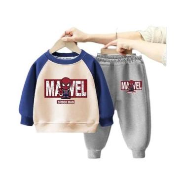 Imagem de Conjuntos De Moletom Infantil Marvel Para Meninos E Meninas, Pullover 