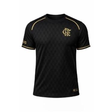 Imagem de CAMISETA FLAMENGO PRETA DOURADA 1985 JACQUARD MASCULINA-Masculino