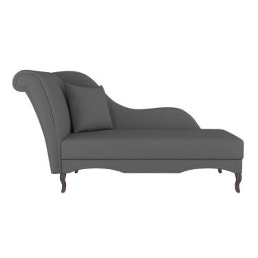 Imagem de Divã Recamier Chaise Longue Valentina Clássico com Pés de Madeira Bouc