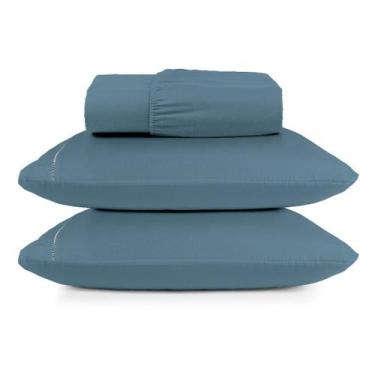 Imagem de Kit Jogo Lençol Cama Box Casal Queen 400 fios Micropercal 03 Peças Pon