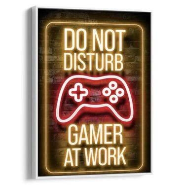 Imagem de Quadro Gamer - Aviso de Não Perturbe - Mioquadros, 200x130 cm, Branco