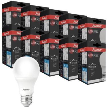 Imagem de Kit 10 Lâmpadas Led Pêra 9W Bivolt Branco 6500K Branco 6500K - AVANT