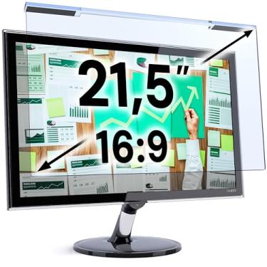 Imagem de VINTEZ Protetor de tela de luz azul para monitor de computador e laptop de 21,5 polegadas – Película anti-UV com bloqueio de luz azul para PC, filtro de proteção ocular, 49 cm x 28,7 cm, 1 pacote