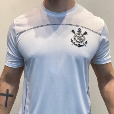 Imagem de Camisa Corinthians Fitness Braziline Branca Adulta Masculina-Masculino