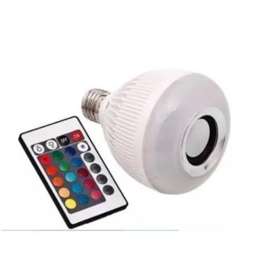 Imagem de Lâmpada LED Musical com Bluetooth OEM 3W RMS Conexão sem Fio com Controle Remoto RGB Br...