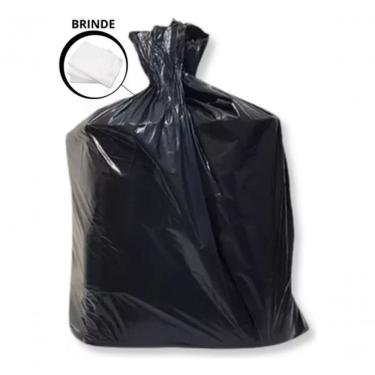 Imagem de Saco de Lixo Sacos de Lixo Preto 200 Litros Refocado 85x105cm Pacote 100 Unidades para...