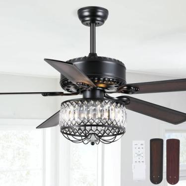 Imagem de Ventilador de teto Kviflon Farmhouse de 52 polegadas com luz e control