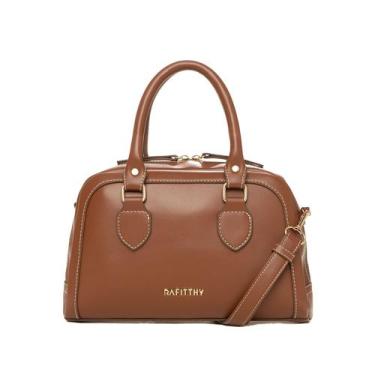 Imagem de Bolsa Feminina Rafitthy Tote Pequena Costuras Caramelo, Caramelo, Únic