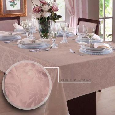 Imagem de Toalha de mesa Retangular em Jacquard 8 Lugares  Admirare, Rosê