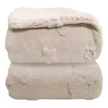 Imagem de Cobertor Bebe Plush com Sherpa Relevo Urso - LAÇO BEBE, Bege