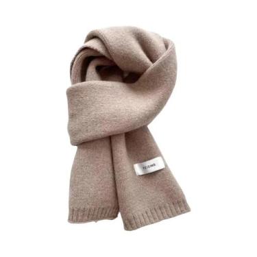 Imagem de Cachecol Feminino De Inverno Em Cashmere, Xale Grosso, Manta Hijab, Le