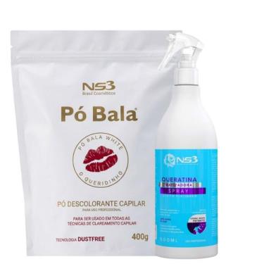 Imagem de NS3 Brasil Pó Bala Descolorante White + Queratina Matizadora, Ns3, Kit