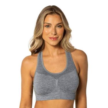Imagem de Top Nadador Fitness Feminino Sem Bojo Trifil, G, Cinza mescla