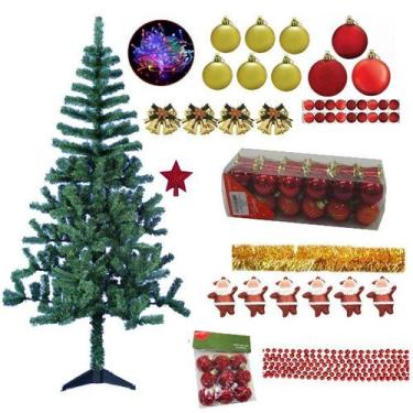Imagem de Árvore De Natal Verde 1,80m 320 Galhos Decorada Com Enfeites 91 Itens 