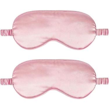 Imagem de Máscara de Dormir IEKEODI Kit com 2 Unidades de Seda Bloqueadora Rosa