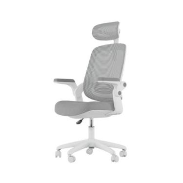 Imagem de Cadeira Elements Ergonômica Escritório Astra Pro V2 Cinza e Branca