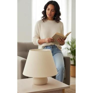Imagem de 2x Cúpula De Algodão Bege 20cm P/ Abajur Sofisticado - Congratulations